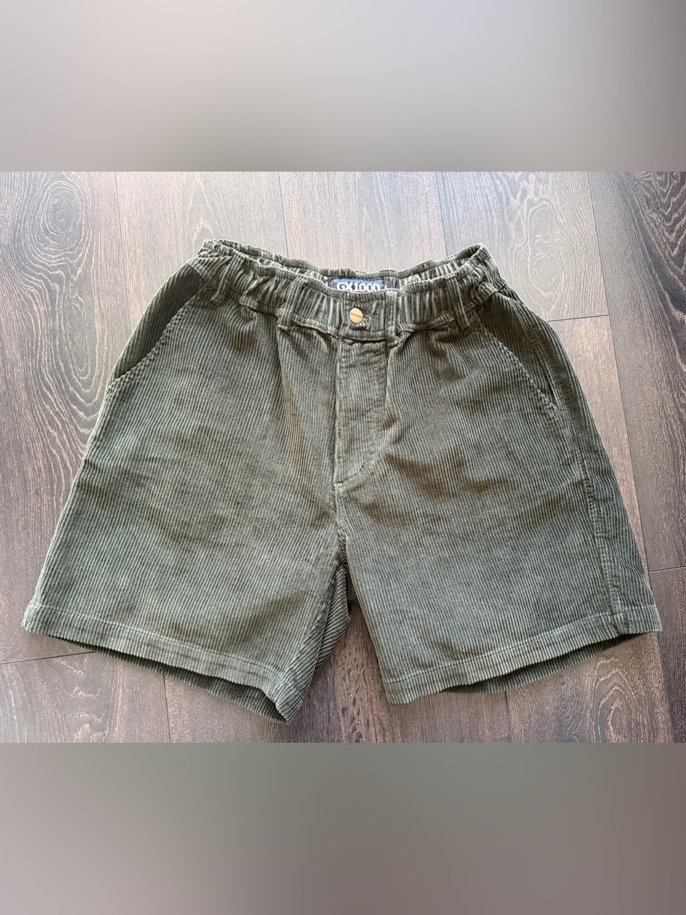 GX1000 Olive Corduroy Shorts